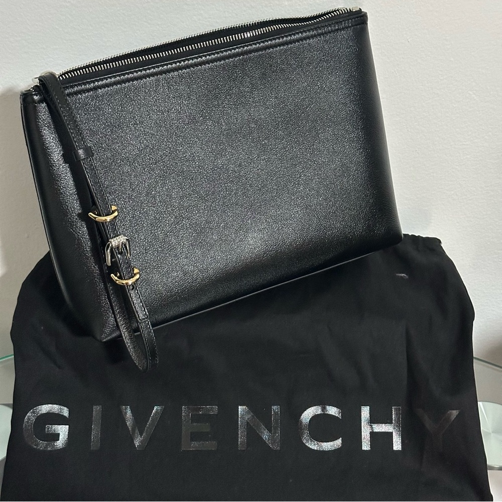 New GIVENCHY Voyou Leather Pouch - Black - Picture 3 of 11